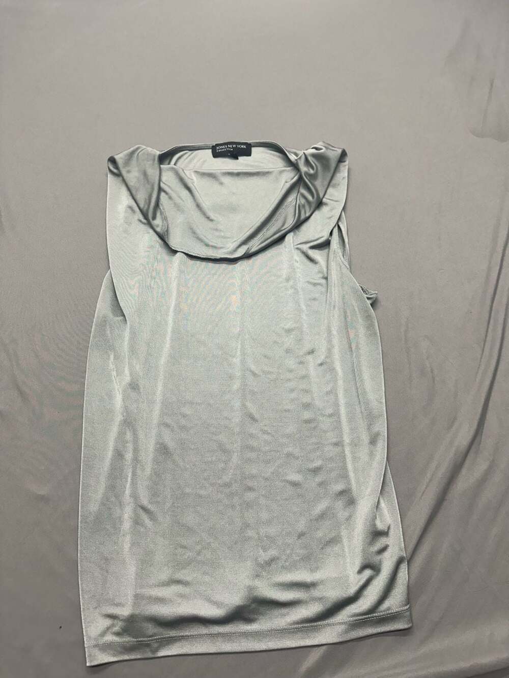 Jones New York Collection Gray Sleeveless Cowl Neck Tank Top Size L